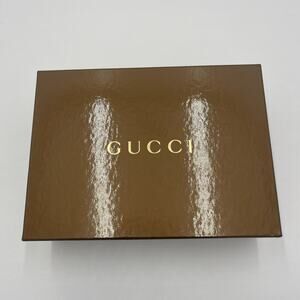 Gucci Brown Gift Box Storage Authentic With Gold Logo 9"x7"x3"